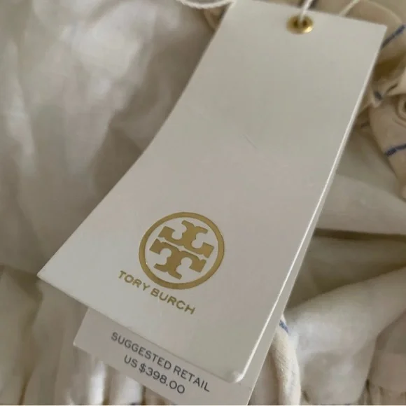 Tory Burch | S | Cream and Blue Midi Dress - Picture 6 of 7